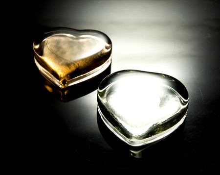 Heart Shape Crystal in Black backgroundの写真素材
