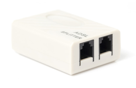 ADSL Splitter Signal box White backgroundの写真素材