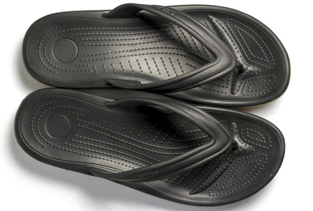 Black Flip Flop on White background