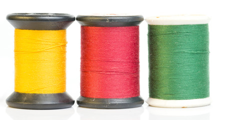 Colorful thread on White background