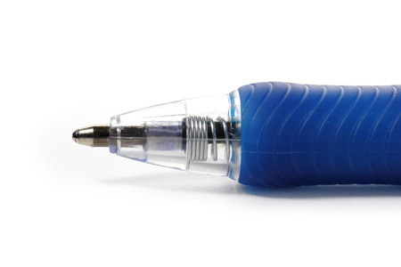 Blue roller ball Pen closeupの写真素材