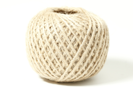 Hemp Rope Roll on White background
