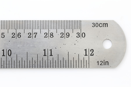 Stainless Ruler Closeup shotの写真素材