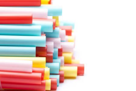 Colorful Straw in White background