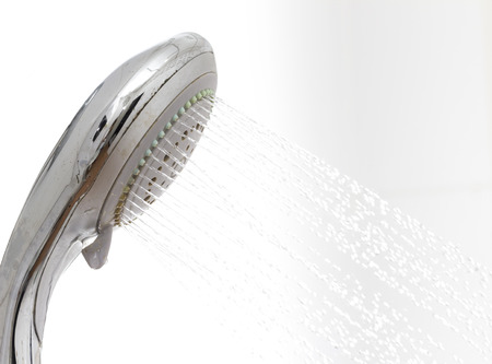 Old Shower Flowing with White background