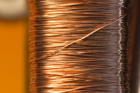 Copper inside Electric Motor Macro shotの写真素材
