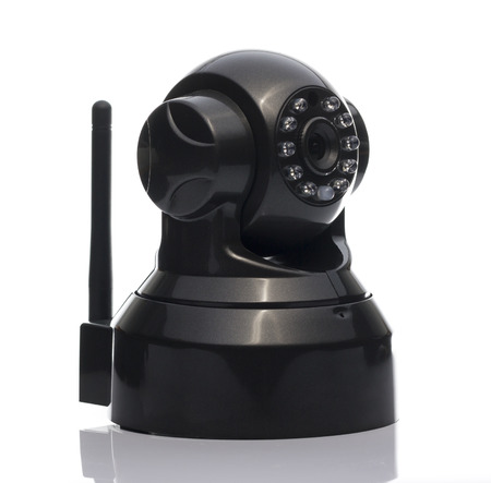 Black Metalic IP Camera on White background