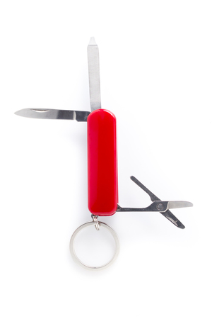 Red Knife Folding on White backgroundの写真素材