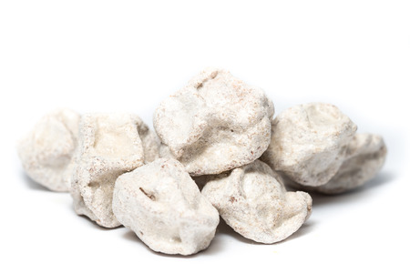 Dried Plum Salted on White backgroundの写真素材