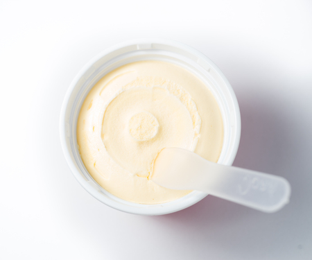 Vanilla Ice cream in Little cup from top viewの写真素材