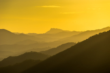 Landscape Mountain and Sky in Morning of Loei Provinceの写真素材