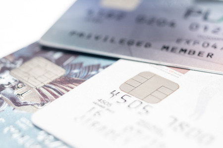 Platinum Credit Cards Closeup macro shotの写真素材