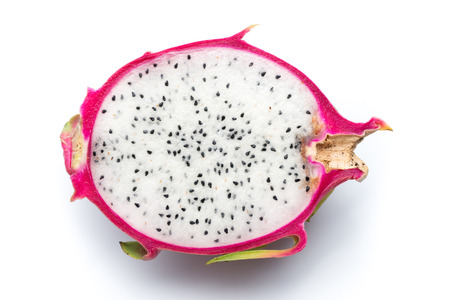 Top view of Pitaya Fruit on White backgroundの写真素材