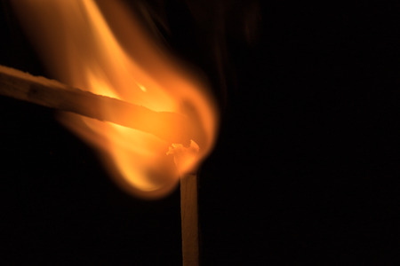 matchstick spark in The dark closeup shot