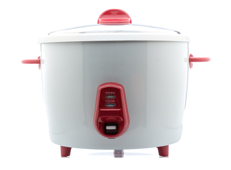 Electric Rice Cooker on White backgroundの写真素材