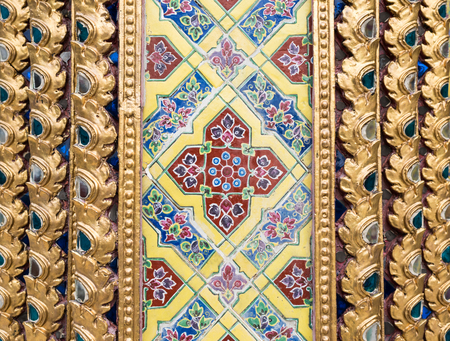 Wall of  Wat Rachaborpit Temple Famous Place in Bangkok