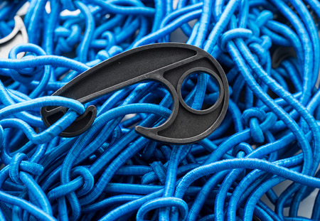 Blue Cargo net for Truck macro shotの写真素材