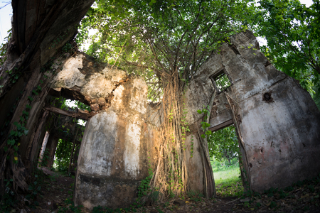 Old House of Ban -Tharae Catholic community, Sakon nakhon, Thailandの写真素材