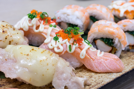 Sushi Japanese food Close up shotの写真素材