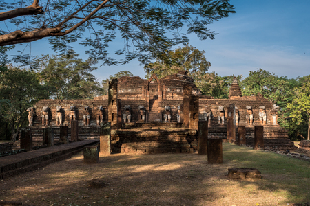Front of Ruin temple of  Wat Chang Rop,  in Kamphaeng Phet Historical Park Tourist destinationの写真素材