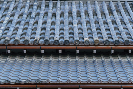 Gable Roof tile of Nijo castle Kyoto, Japanのeditorial素材