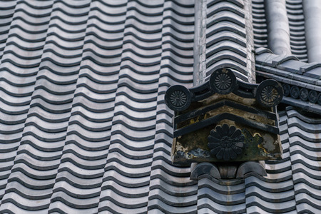 Gable Roof tile of Nijo castle Kyoto, Japanのeditorial素材