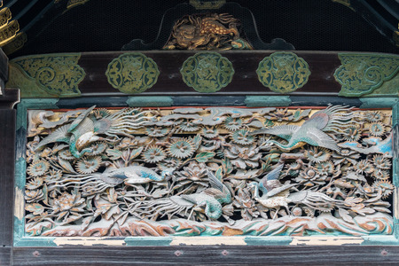 Arched Entrance Gold Carve Gable of Nijo castle Kyoto, Japanのeditorial素材