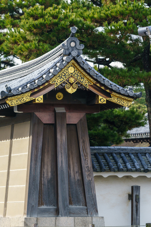 Ninomaru Palace Wooden Carve Gable of Nijo castle Kyoto, Japanのeditorial素材
