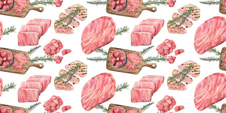 Seamless tuna borderの写真素材