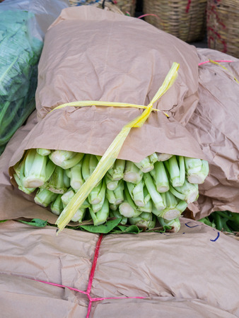 chinese kale in paper package for saleの写真素材