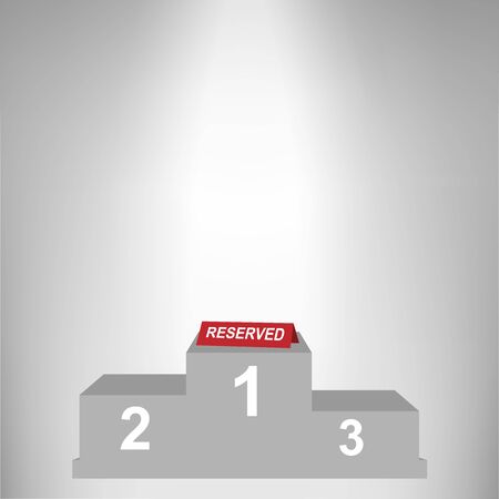 Red reservation notice on first winner podiumのイラスト素材
