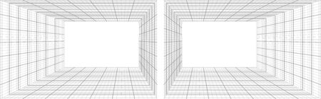 room perspective with thin and bold grid&#x9;のイラスト素材