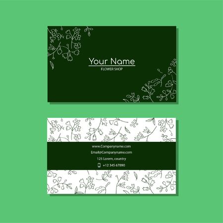 Elegant business card template with flowersのイラスト素材