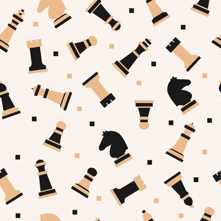 Doodle Chess seamless pattern backgroundのイラスト素材