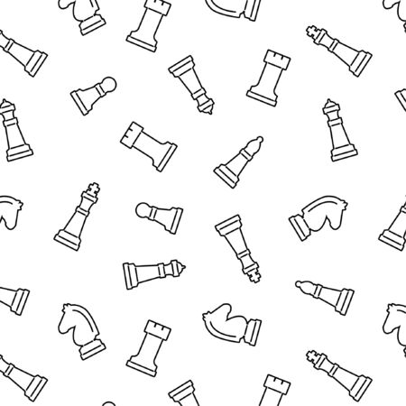 Doodle Chess seamless pattern backgroundのイラスト素材