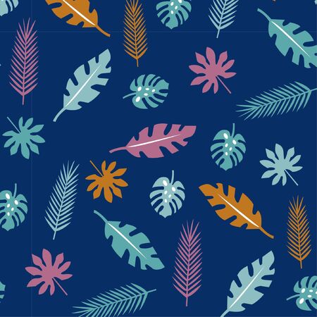 Tropical flowers pattern vectorのイラスト素材