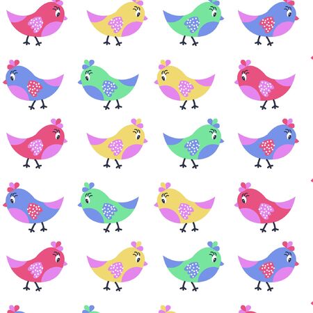 Baby pattern with birds on vectorのイラスト素材