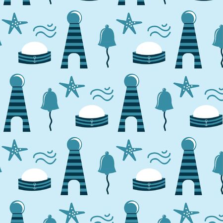 Nautical vector elements pattern designのイラスト素材
