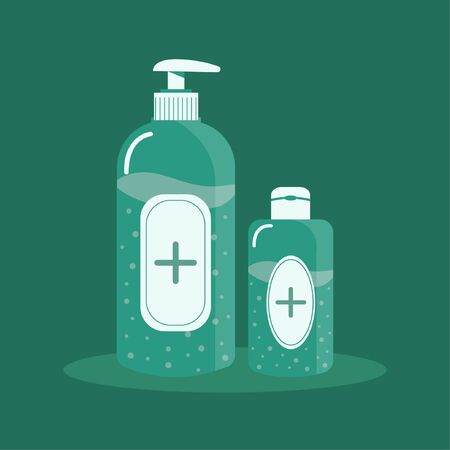 Flat hand sanitizer concept vectorのイラスト素材