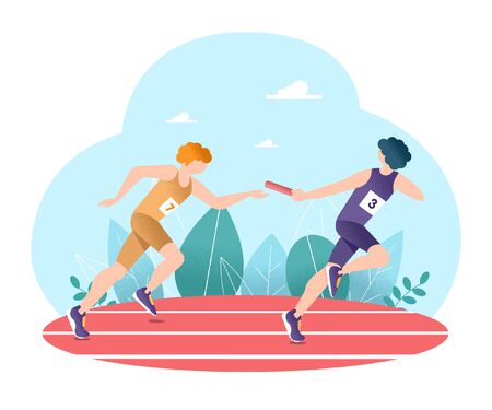 Relay race. Athletics vectorのイラスト素材
