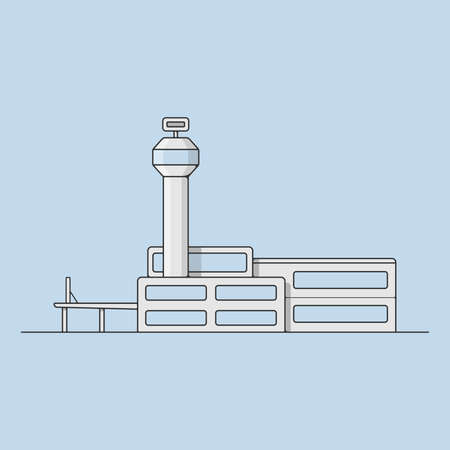 Isolated illustration of an airfield buildingのイラスト素材