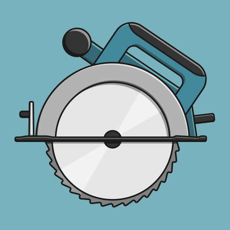 Flat vector circular saw illustrationのイラスト素材