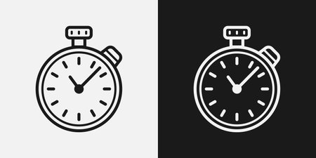 Stopwatch basic vector line iconのイラスト素材