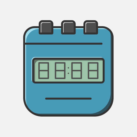 Electronic stopwatch vector flat illustration