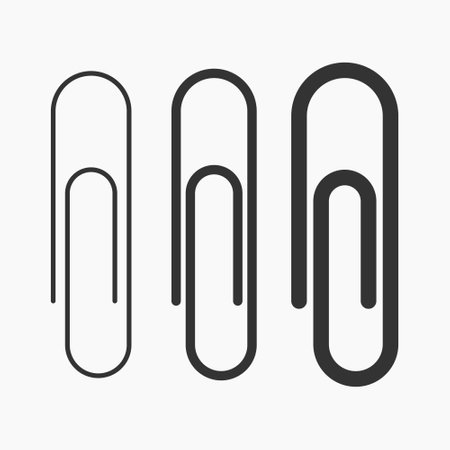 paper clip thin and thick icon vector flat illustrationのイラスト素材