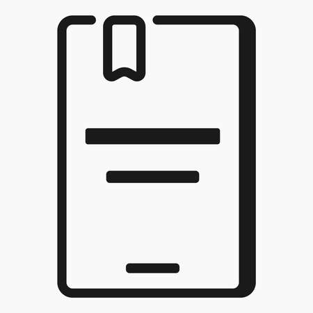 book with bookmark line icon vector flat illustrationのイラスト素材