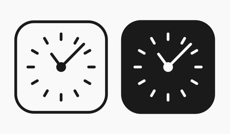Stopwatch timer basic line shape icon vector flat illustrationのイラスト素材