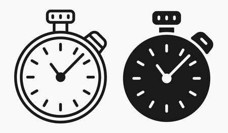 Stopwatch timer basic line shape icon vector flat illustrationのイラスト素材