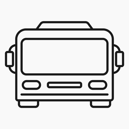 public transport bus front view line icons vector illustrationのイラスト素材