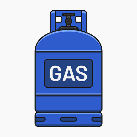 blue propane gas tank on white background vector flat illustrationのイラスト素材
